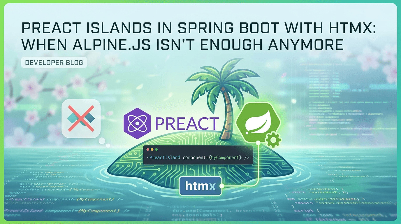 Preact Islands in Spring Boot with htmx: When Alpine.js Isn't Enough Anymore